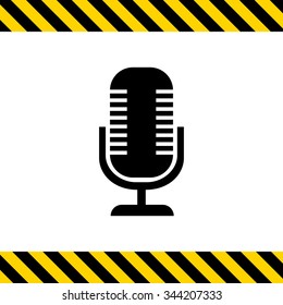 Vector icon of retro microphone on stand