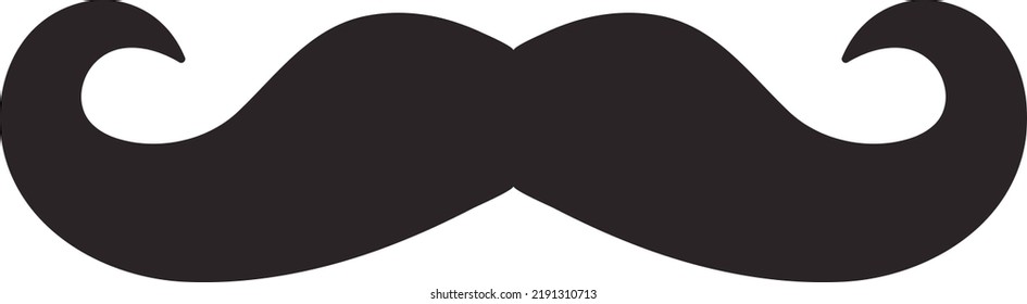 Vector icon with retro mustache highlighted on a white background.