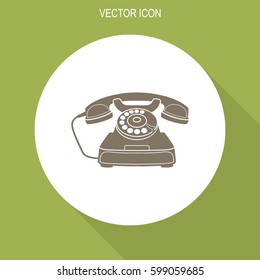 Vector icon of a retro phone.