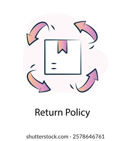  Vector icon for return policy in e-commerce services. Depicts hassle-free product returns and customer satisfaction.