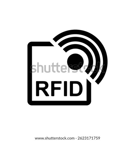 Vector icon of RFID radio frequency identification