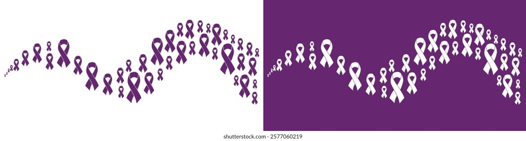 vector icon of a ribbon symbolizing World Cancer Day, promoting awareness, prevention, and support for cancer patients. Ideal for health campaigns, events, and educational materials.