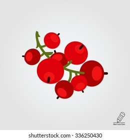 Vector icon of ripe red currant bunch