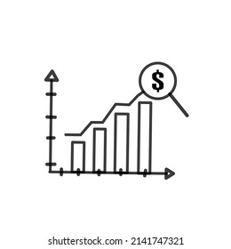 vector icon of rising market movement