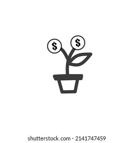 vector icon of rising market movement