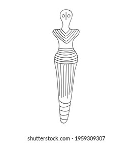 vector icon with ritual anthropomorphic symbol from Cucuteni–Trypillia culture for your project