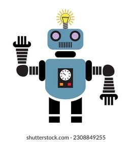 vector icon of robot isolated on white background. toy robot cartoon