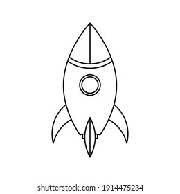 Vector icon rocket flying isolated on blank background color editable
