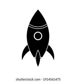 Vector icon rocket flying isolated on blank background color editable