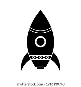 Vector icon rocket flying isolated on blank background color editable