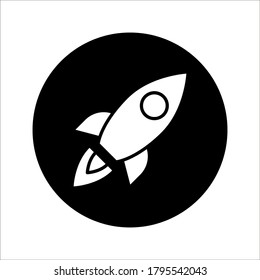 Vector icon rocket flying on white background