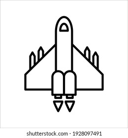 Vector icon rocket flying on white background. color editable