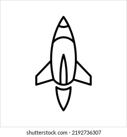 Vector icon rocket flying on white background. eps 10