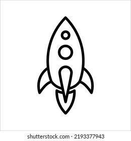 Vector icon rocket flying on white background. eps 10