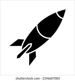 Vector icon rocket flying on white background. eps 10