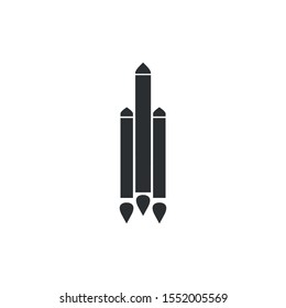 Vector icon of a rocket launch. Simple flat rocket icon symbol