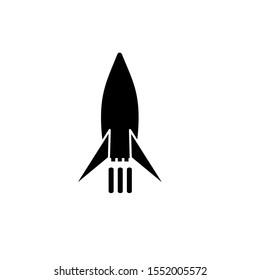 Vector icon of a rocket launch. Simple flat rocket icon symbol