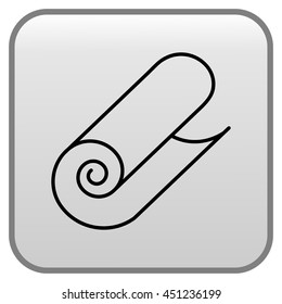 vector icon of roll of fabric or paper roll