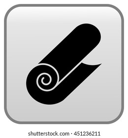 vector icon of roll of fabric or paper roll