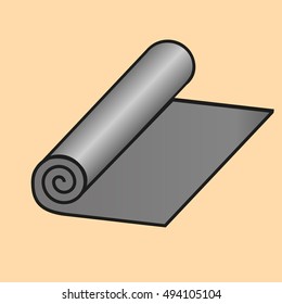 vector icon of roll of fabric or paper roll. Textile roll icon of vector illustration for web and mobile design