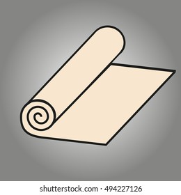 vector icon of roll of fabric or paper roll. Textile roll icon of vector illustration for web and mobile design
