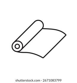 Un ícono de Vector de un rollo de papel de regalo, que representa el empaquetado de regalo para las vacaciones, creado en estilo de línea con un trazo editable
