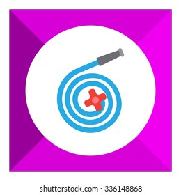 Vector icon of rolled up garden hose