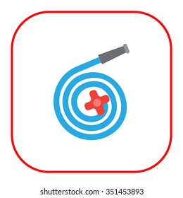 Vector icon of rolled up garden hose