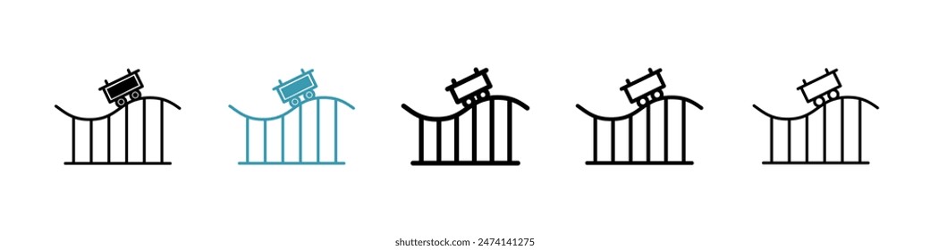 Vector icon of a Roller Coaster for Amusement Park and Entertainment Themes for UI designs.