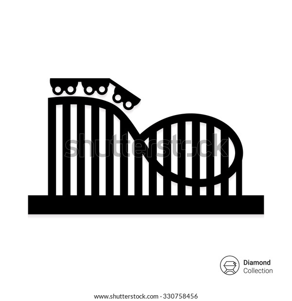 Vector Icon Roller Coaster Silhouette Wagons Stock Vector (Royalty Free ...