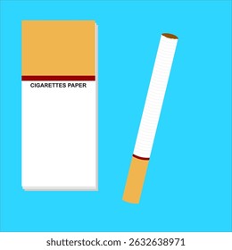 Vektorsymbol des Rollpapiers, das zum Einrollen von Tabak in 
handgerollte Zigaretten, in der Regel dünn und flach, 
Illustration im flachen Kunststil.