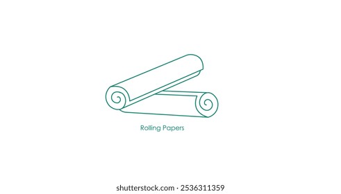 Vector Icon for Rolling Papers and Accessories for Cannabis Smoking