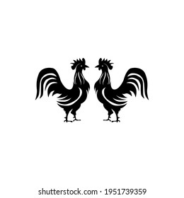 vector icon of rooster isolated on white background. illustration