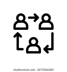 Vector icon of rotate arrow cycle, ideal for refresh, update, and process themes