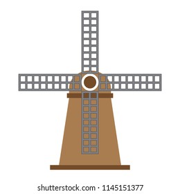 vector icon of rotate windmill in industrial of country side in farm