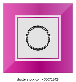Vector icon of round chunky metal chain 