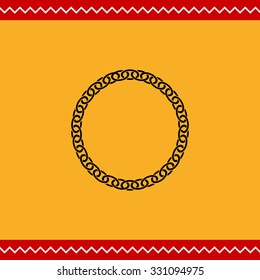 Vector icon of round chunky metal chain 