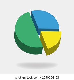Vector icon round diagram pie.