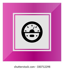 Vector icon of round parking meter symbol