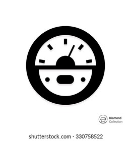 Vector icon of round parking meter symbol
