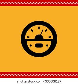 Vector icon of round parking meter symbol