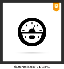 Vector icon of round parking meter symbol