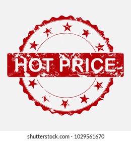 Vector icon round stamp. Aged grunge inscription hot price