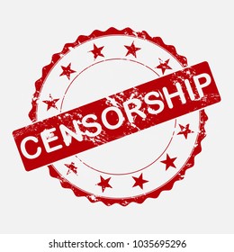 Vector icon round stamp. Aged grunge inscription censorship