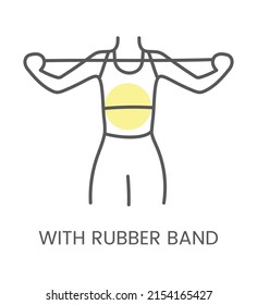 Vektorsymbol mit Gummiband, für Physiotherapie und Rehabilitation. Lineare Abbildung