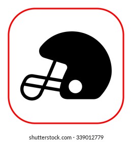 Vector icon of rugby helmet with protective grid
