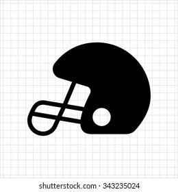 Vector icon of rugby helmet with protective grid