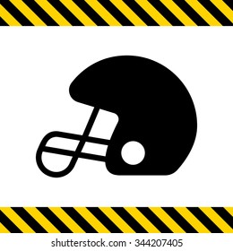 Vector icon of rugby helmet with protective grid
