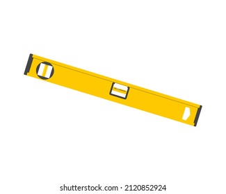 Vector icon ruler building level. Construction tool on white isolated background.