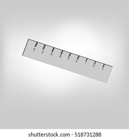 Vector icon ruler isolated on background grey